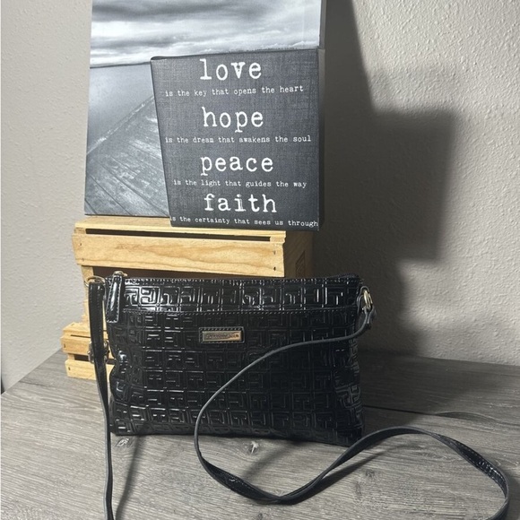 Black Embossed Crossbody Bag - Picture 1 of 16